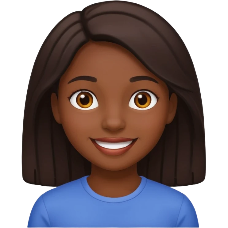Une fille à la peau noire qui souris  emoji