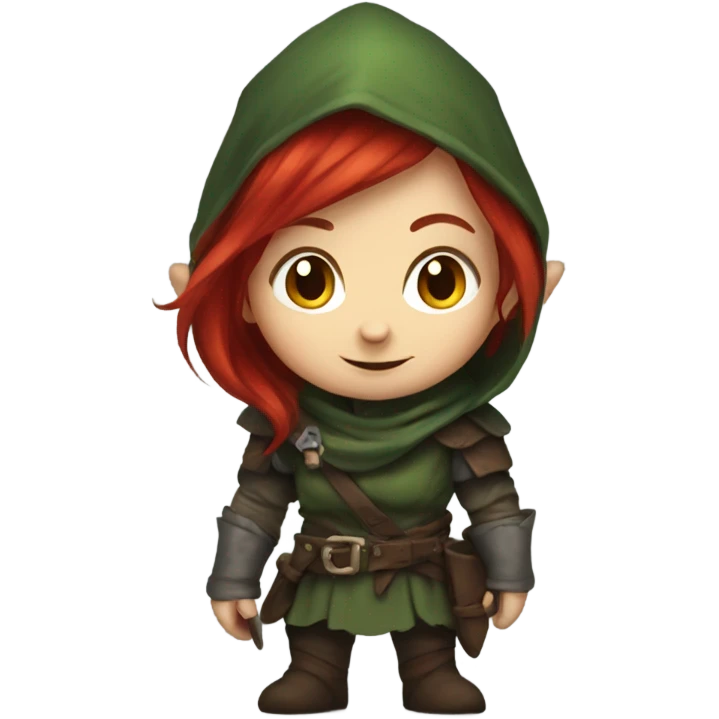 Female rogue halfling with red hair emoji