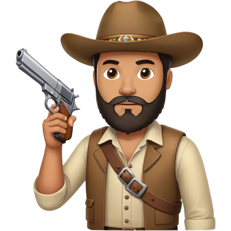 imagina un peruano con barba con una pistola en su mano derecha emoji