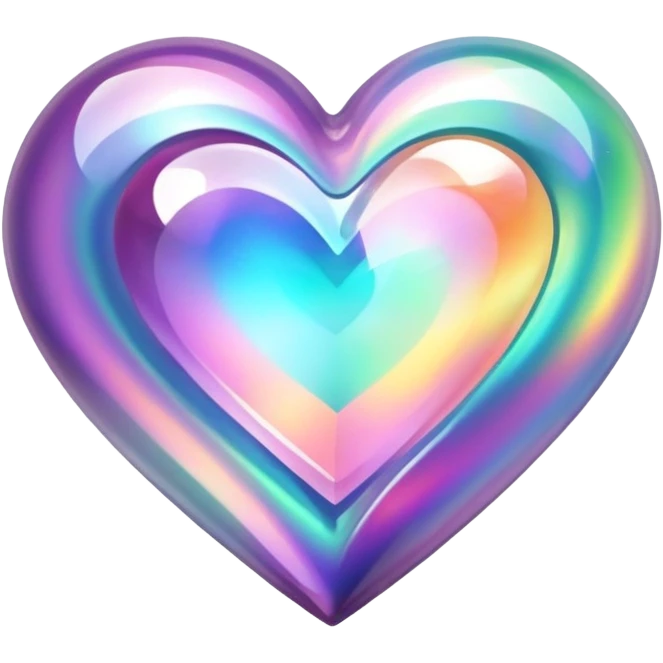 heart-shaped gemstone with swirling holographic colors emoji