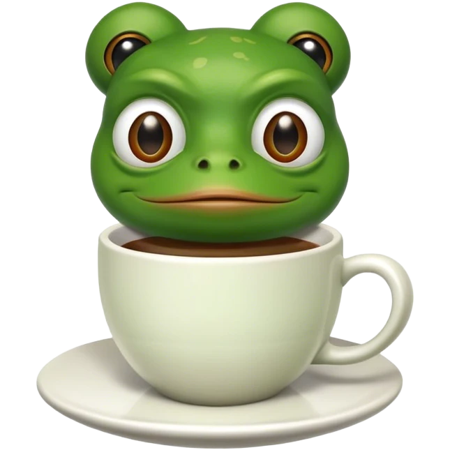 Pepe frog with coffee emoji