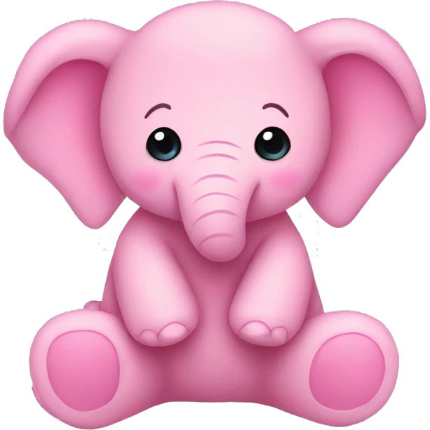A little pink elephant teddy bear fluffy emoji