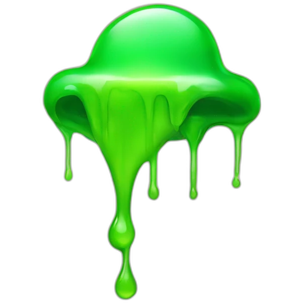 Slime dripping off a green checkmark emoji