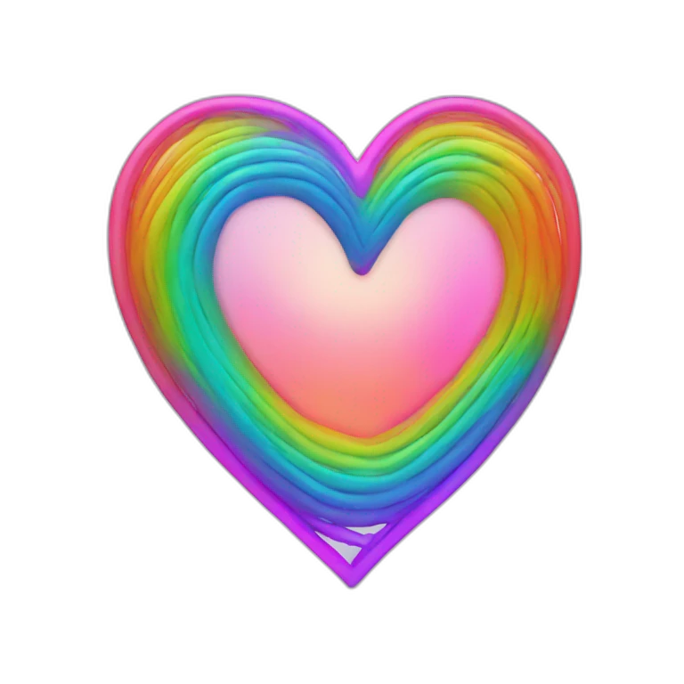 rainbow neon heart  emoji