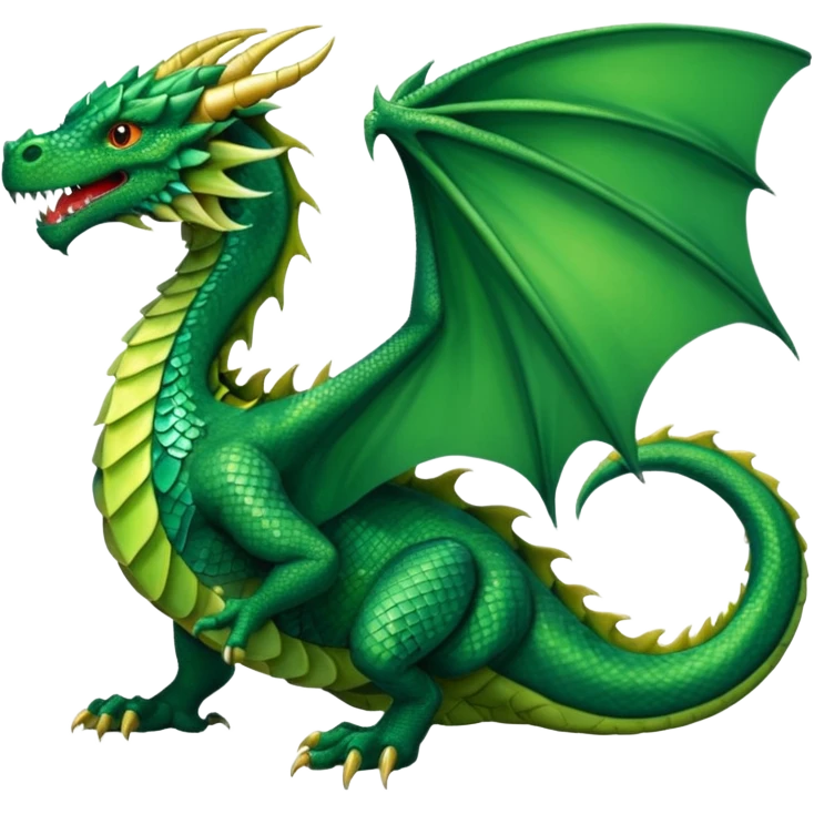 I need a character for an educational geography course in the style of a dragon that roars with fire green  emoji