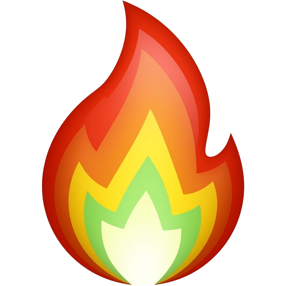 red and green flame emoji