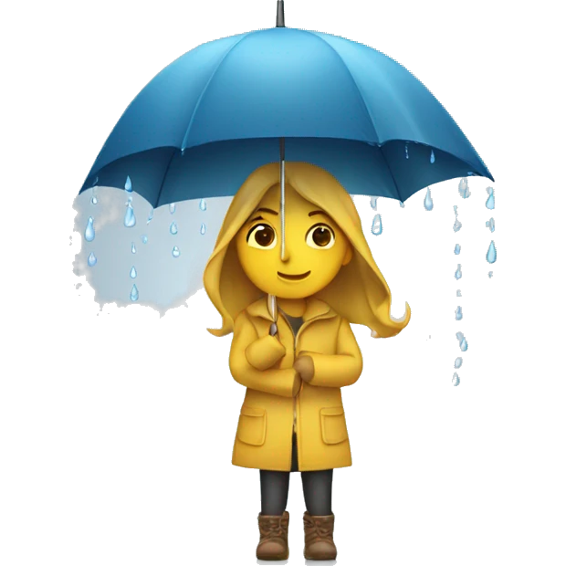girl with umbrella while raining emoji