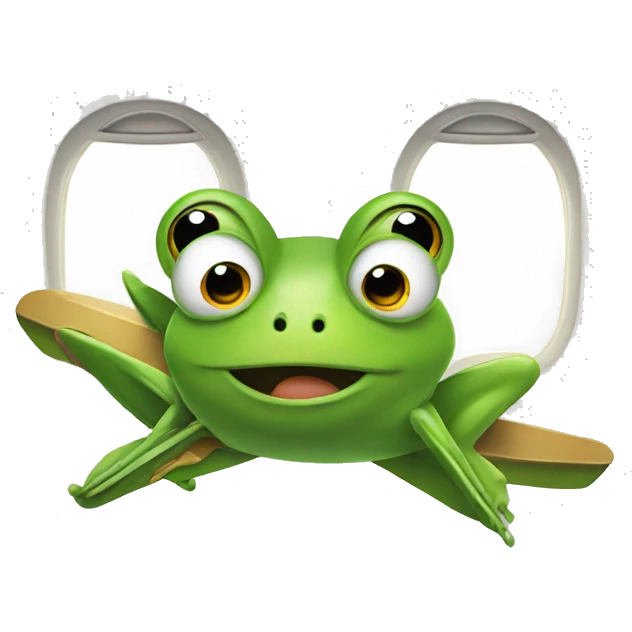 Frog on a plane emoji