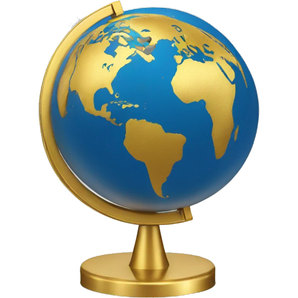 Globe on gold stand emoji
