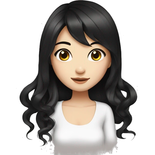 Beautiful girl,Black hair,long hair,Black eyes,Chinese emoji