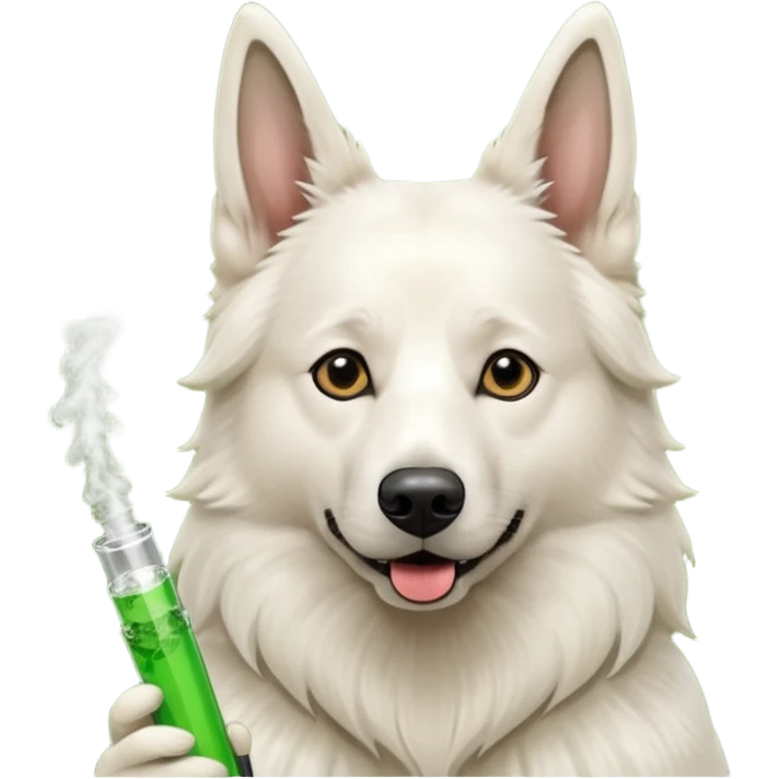 White belgian Shepard smoke weedbong emoji