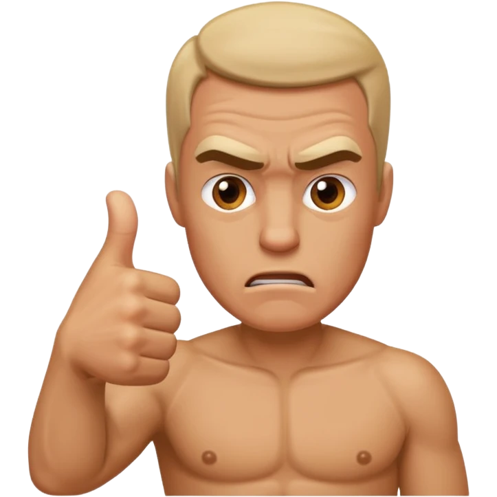 Man giving thumbs down but he’s furious  emoji