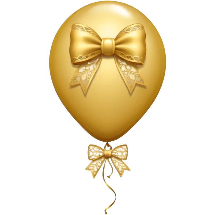Translocant balloon with golden lacewith bow  emoji