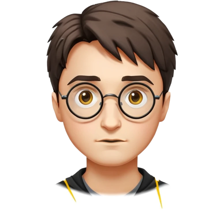 Harry Potter with round glasses and lightning scar emoji