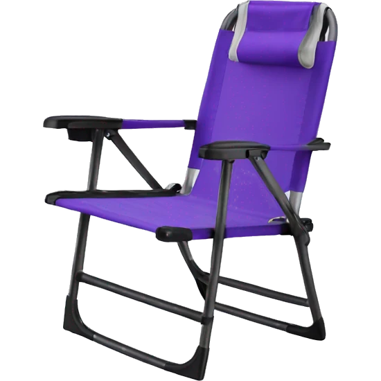 Realistic purple camping folding chair isolated.  emoji