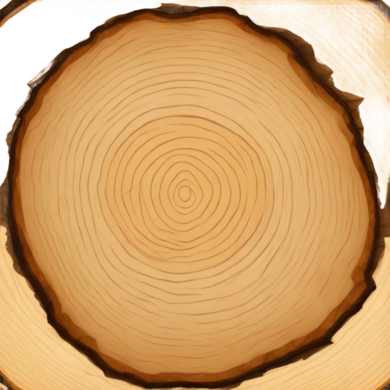 a tree cut open in profile, round, where you can see annual rings  emoji