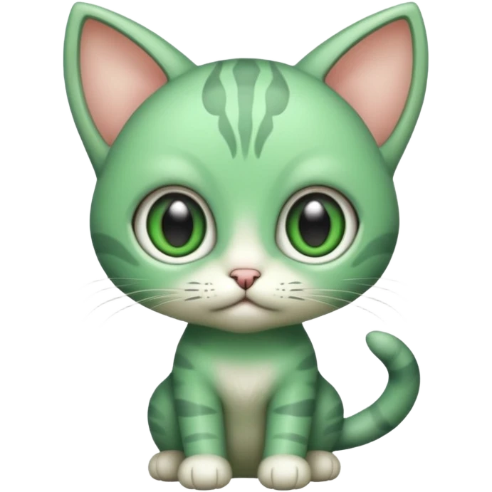 Gato bebe marciano verde emoji