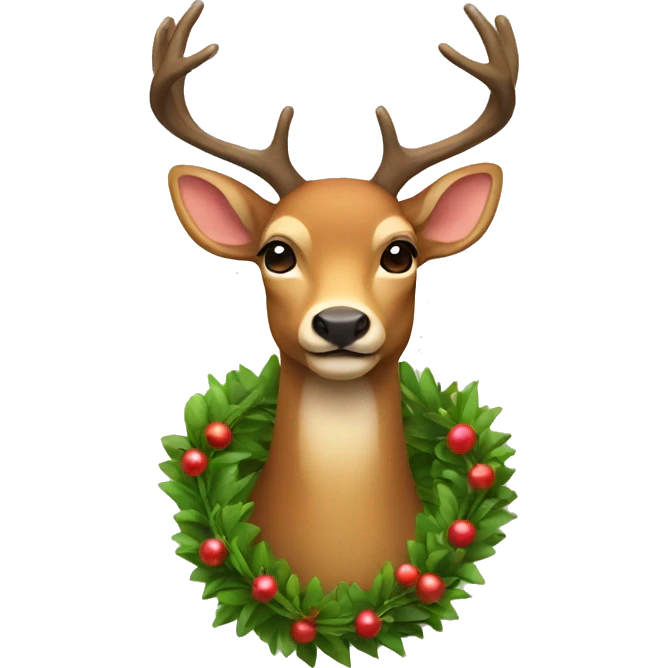 Deer with a garland on the horns emoji