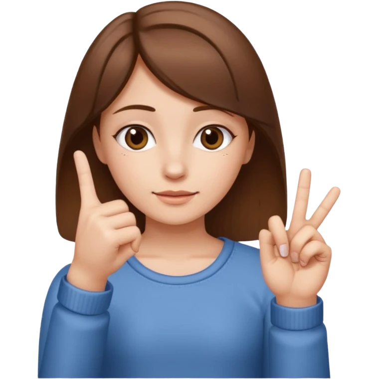girl naked making a hand gesture showing that something is small: thumb and middle finger close together, other fingers closed emoji
