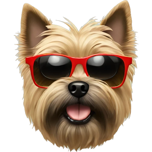 Cairn terrier with sunglasses emoji