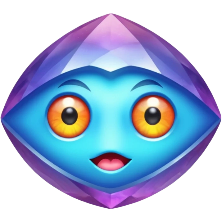 charactarised colorful minerals with eyes and mouth single emoji