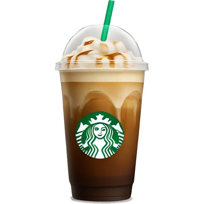 Starbuck ice coffee with ice cubes emoji