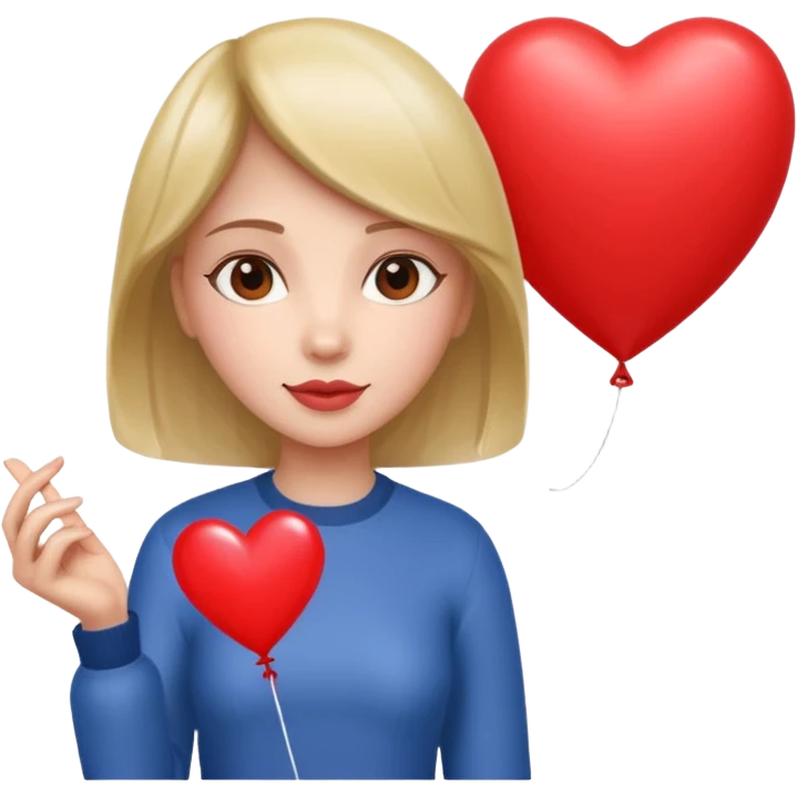 Lady with heart balloon emoji