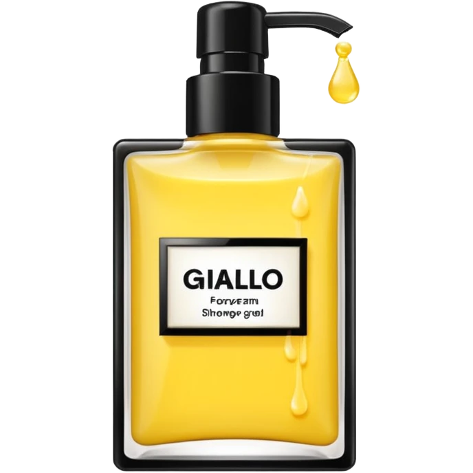 Set giallo contente un profumo una crema corpo e un bagno doggia  emoji
