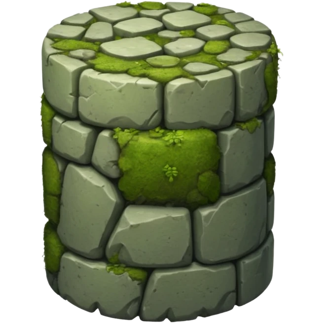 Mossy cobblestone cylinder  emoji