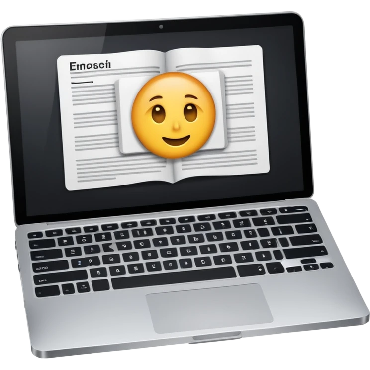 Research paper being typed on a laptop  (laptop only)  emoji
