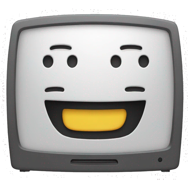 Computer with happy face emoji  emoji