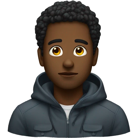Black guy thinking what the sigma emoji