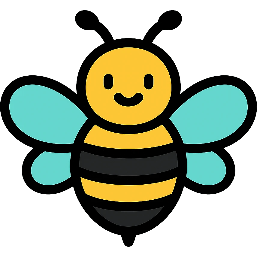 cute colored bee icon emoji