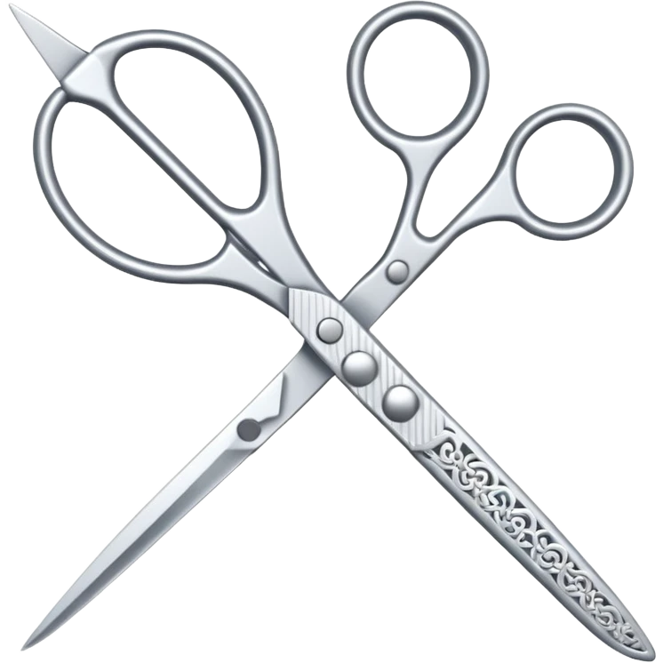 scissors with a lace ornament nearby emoji