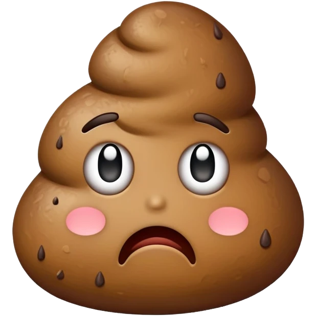 unhappy poop with frown emoji