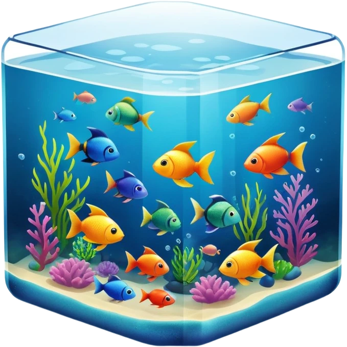 Cube colorful aquarium emoji