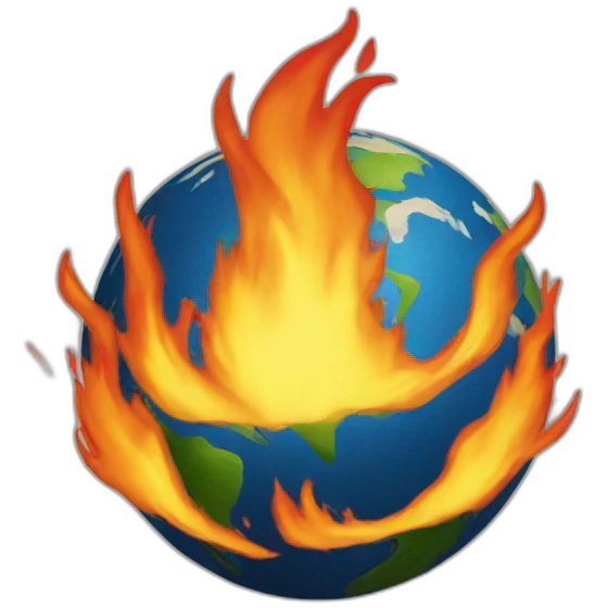 earth burning emoji