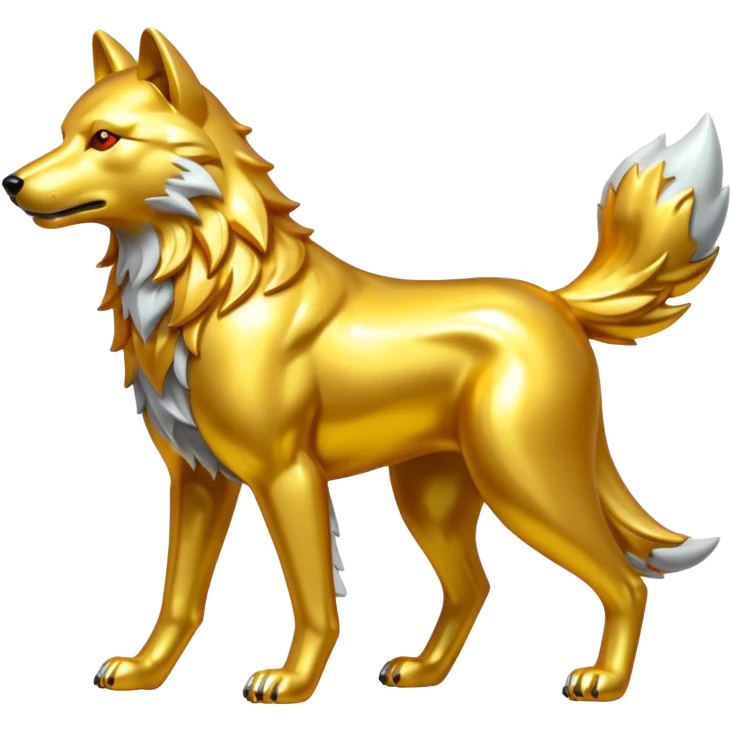Police gold wolf full body  emoji