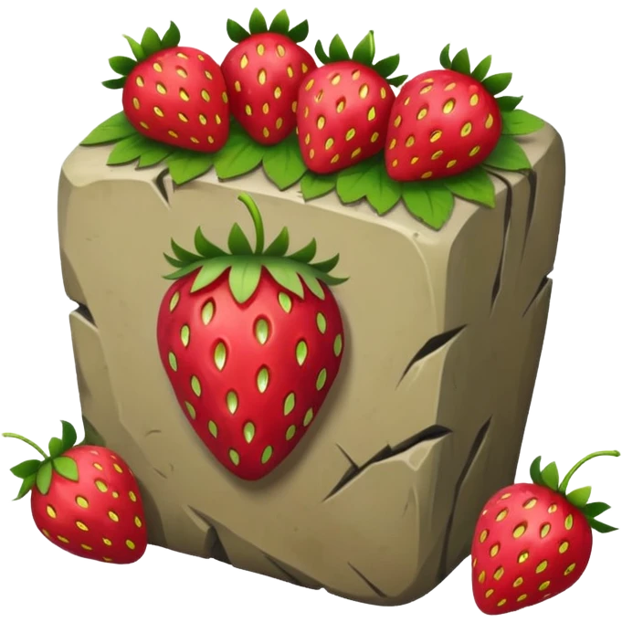rune stone covered in strawberries emoji
