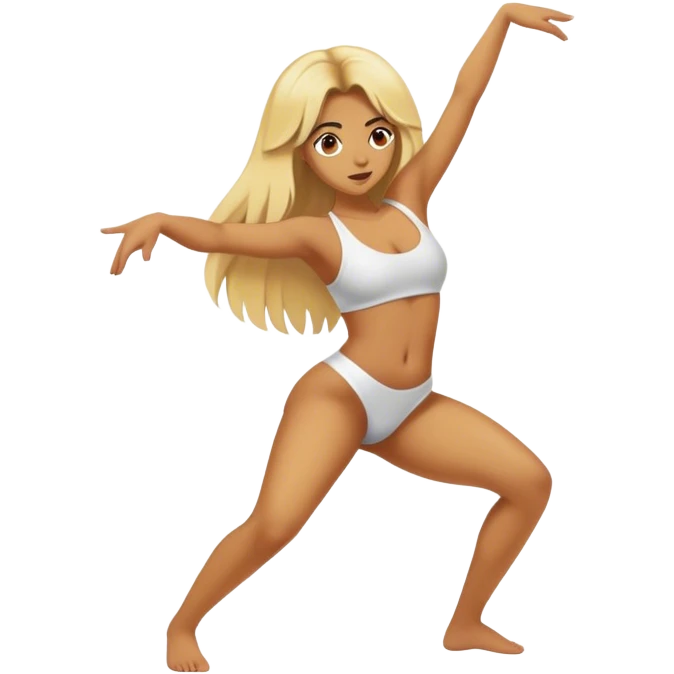 blonde long hair twerk emoji