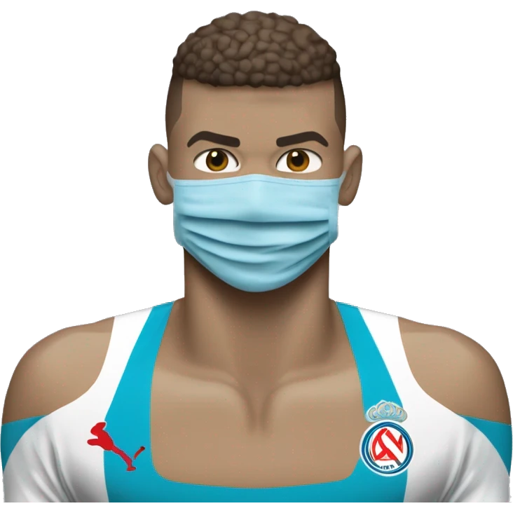 Kylian Mbappé avec un masque anti Olympique de Marseille emoji