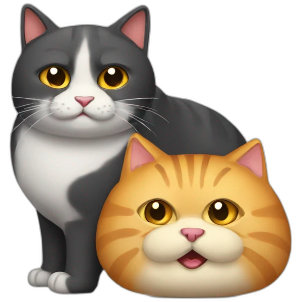 nasty fat cat with old cat emoji