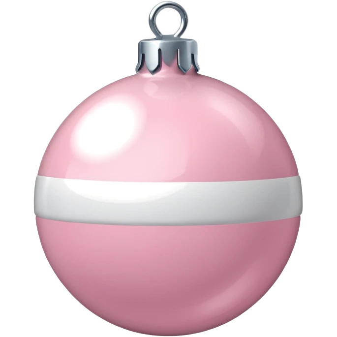 Light pink and white Christmas bauble  emoji