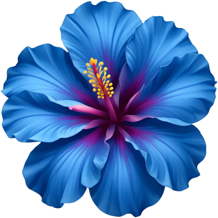 Blue hibiscus emoji