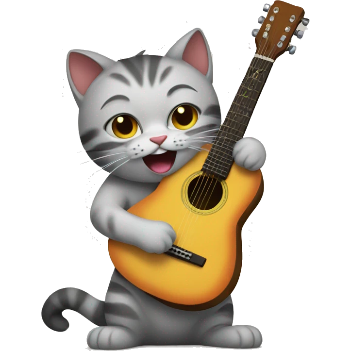 cat playing guitar emoji