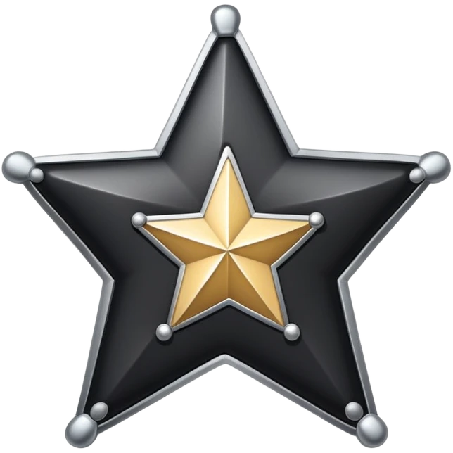 BLK letters in western sheriff style with silver outline and star badge emoji