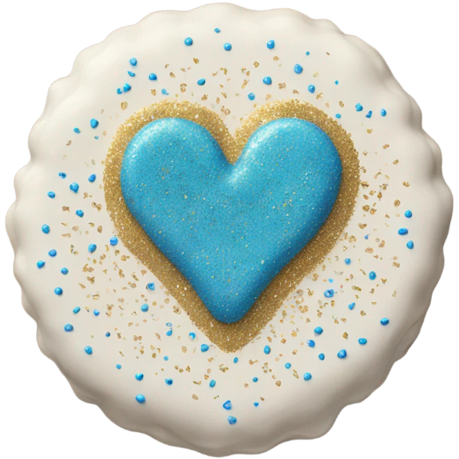 Blue cream glitter heart emoji