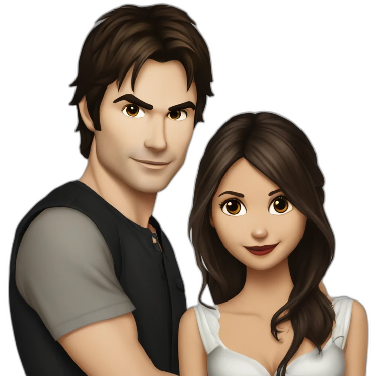 Ian Somerhalder avec Nina Dobrev dans the vampire dyare emoji