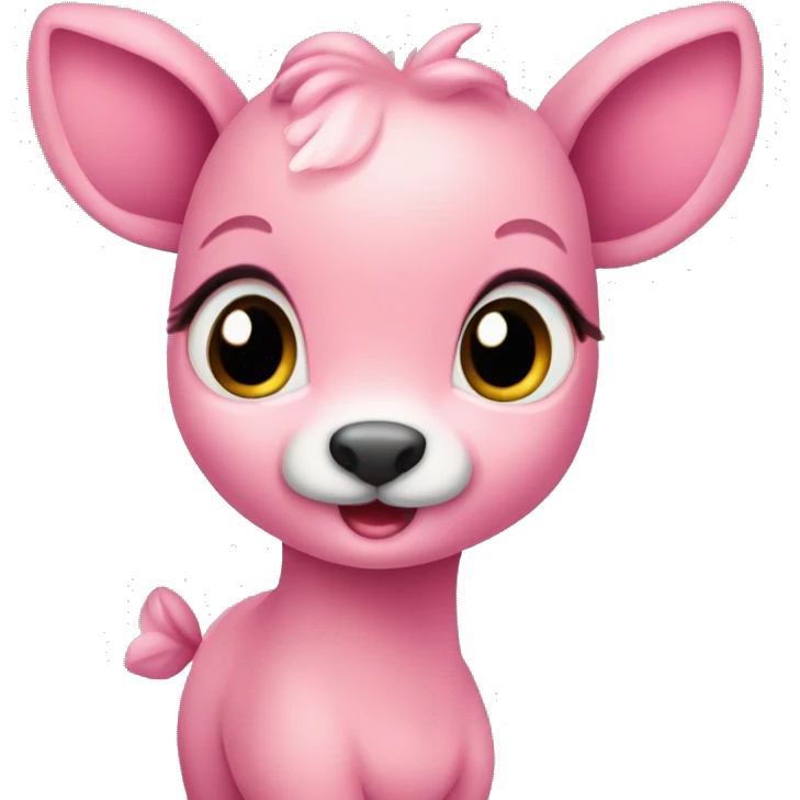 weibliches reh baby mit pinker schleife emoji