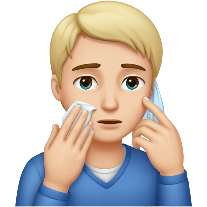 A man wipes a woman's tears. emoji